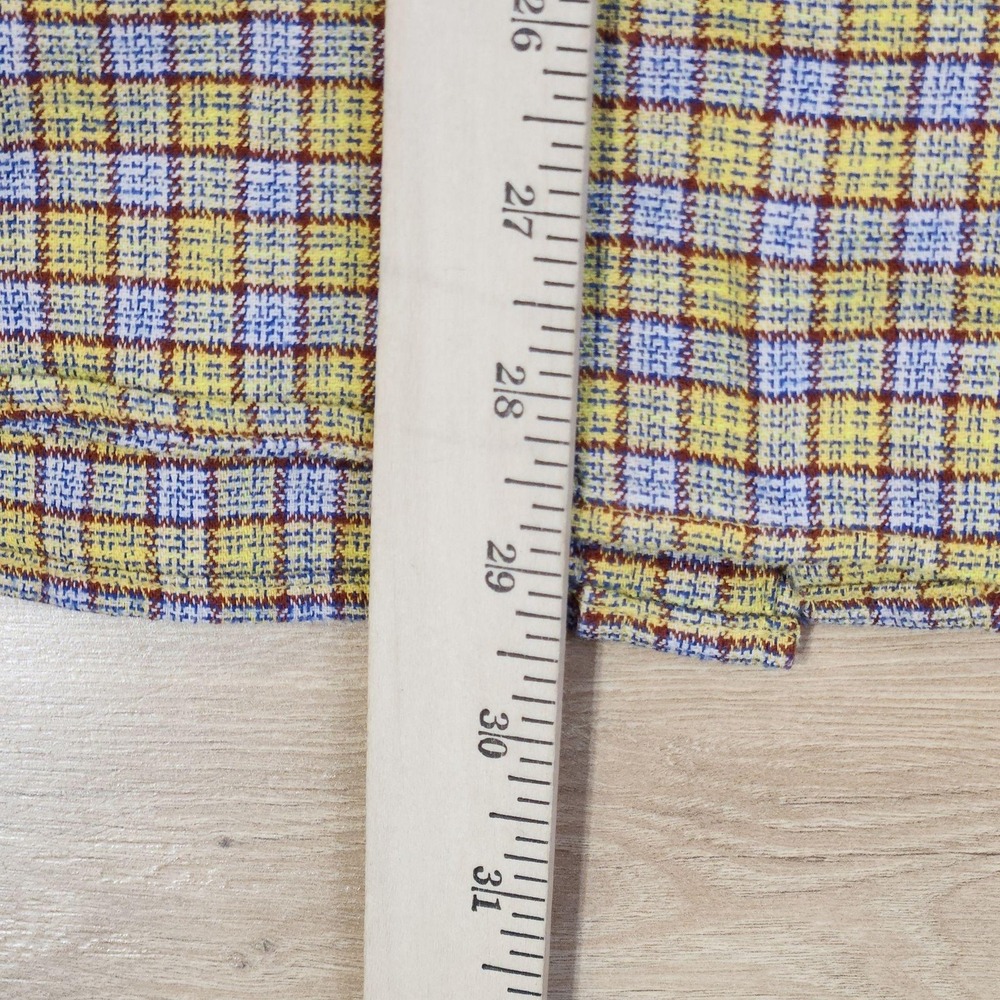 Patagonia Lightweight Fjord Flannel Shirt Mens Large Yellow Plaid Button Outdoor - Picture 6 of 7